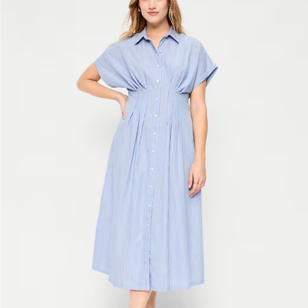 NEW! Striped Midi Shirt Dress | Old Navy | Women’s size medium | NWT - Picture 4 of 6